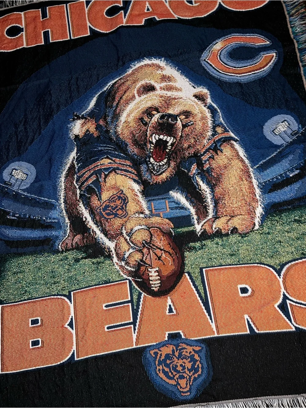 Chicago Bears woven tapestry throw